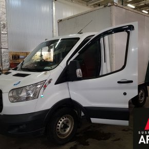 Установка пневмоподвески на заднюю ось Ford Transit 2015 задний привод, односкатная ошиновка моста