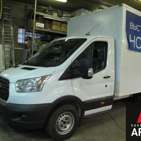 Установка пневмоподвески на заднюю ось Ford Transit односкатная ошиновка 2014