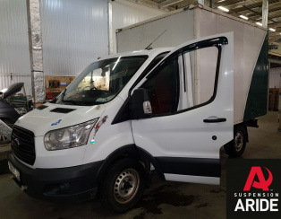 Установка пневмоподвески на заднюю ось Ford Transit 2015 задний привод, односкатная ошиновка моста