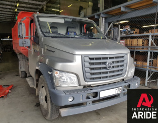 Установка пневмоподвески  и системы управления на заднюю ось Газон Некст Самосвал