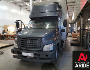 Установка пневмоподвески и автоматической системы управления на заднюю ось ГАЗ Газон NEXT (31.05.2018)