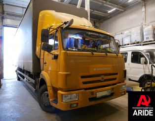 Установка передней пневмоподвески на Камаз 4308