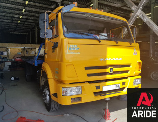 Установка пневмоподвески на заднюю ось и системы управления на КАМАЗ 4308