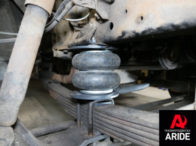 Рис. 3 Наши проекты: Пневмоподвеска на переднюю ось Isuzu NP 75