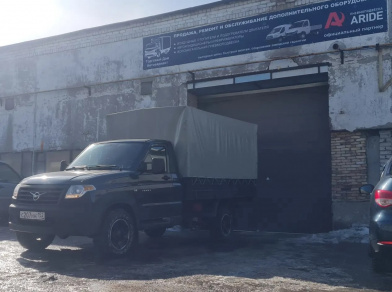 Рис. 2 Наши проекты: Установка пневмоподвески Уаз Профи односкат