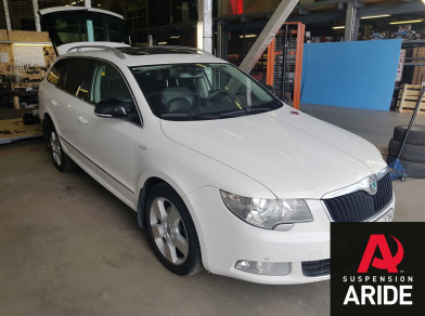 Наши проекты: Установка вставок в пружины Blackstone на Skoda Superb от компании «ARIDE». Доступные цены, гарантия, для заказа и получения консультации звоните 8 (800) 707-52-13. Рис. 1 Наши проекты: Установка вставок в пружины Blackstone на Skoda Superb