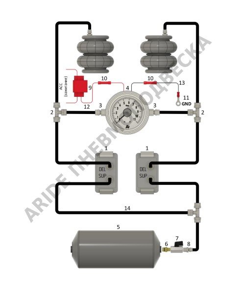 Инструкция по монтажу системы управления пневматической подвеской 1.OB.PS, 2.OB.PS, 3.OB.PS. Полезная информация от Арайд